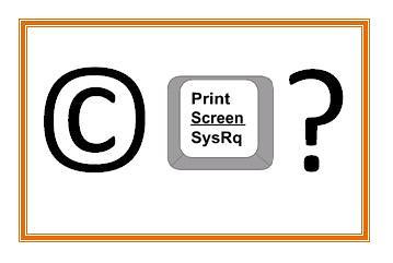 Copyright symbol with print screen button from PC keyboard.