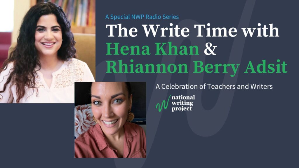 Headshots of Hena and Rihannon on a dark gray background with show title and NWP logo.